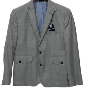 Stafford Essentials Blazer Men Size 42S Slim Fit 2 Button Sport Coat Jacket Gray